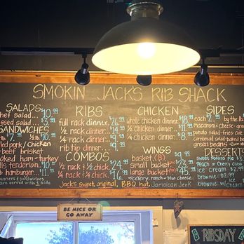 Smokin' Jack's Rib Shack - Menu Board - Barbeque Near Me - Bloomington, Indiana