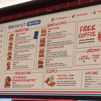 Irv's Burgers - Breakfast menu - Burgers Near Me - Las Vegas, Nevada Irv's Burgers - Breakfast menu - Burgers Near Me - Las Vegas, Nevada
