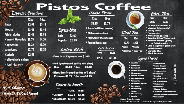 Menu photo 2 Pistos Coffee Oak Hill, WV