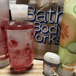 Bath & Body Works - My purchase yeah Cherry Blossom and Cucumber Melon plus free antibacterial hand gel