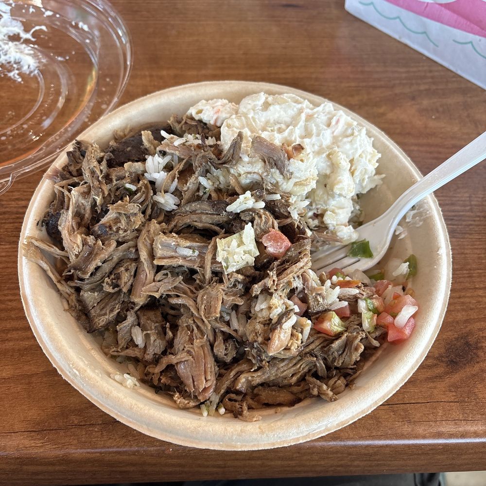 Hello Hilo - Kalua Pork Bowl is delicious! I wasn't sure about the potato salad but it pairs great with the rice - Breakfast & Brunch Near Me - Gainesville, Georgia Hello Hilo - Kalua Pork Bowl is delicious! I wasn't sure about the potato salad but it pairs great with the rice - Breakfast & Brunch Near Me - Gainesville, Georgia