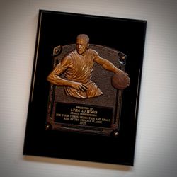 R & M Sports and Design Works - Custom Ports Plaque - Resin Basketball Relief on Black Piano Finish Lacquered Plaque