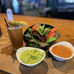 Long Island Ice Tea & Chips, Salsa and guacamole yummy