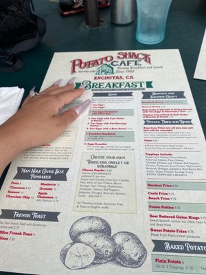 Menu photo 6 Potato Shack Cafe Encinitas, CA