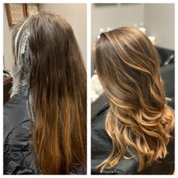 Salons of Dallas at Hi Line - Before and After: Balayage + Haircut @theden_hairsalon