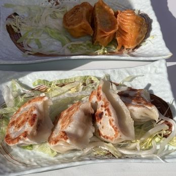 Juicy Dumplings - Chicken mushroom fried dumplings (top) and beef fried dumplings (bottom). The beef were much better. - Chinese Near Me - Euless, Texas Juicy Dumplings - Chicken mushroom fried dumplings (top) and beef fried dumplings (bottom). The beef were much better. - Chinese Near Me - Euless, Texas
