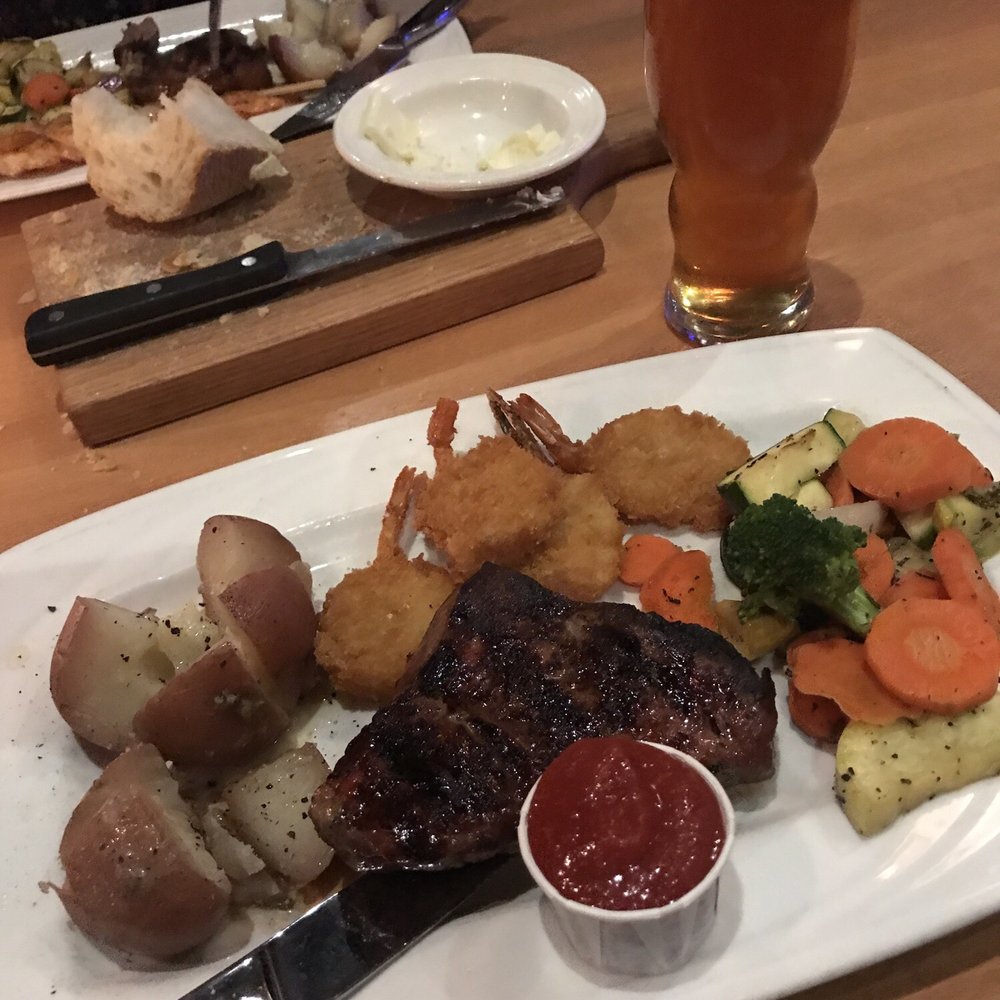 MB Grille - The pick 2 combo with steak, fried shrimp, red potatoes, and veggies. So good! Steak was cooked just the way I like it. - New American Near Me - Simi Valley, California MB Grille - The pick 2 combo with steak, fried shrimp, red potatoes, and veggies. So good! Steak was cooked just the way I like it. - New American Near Me - Simi Valley, California