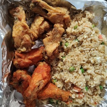 Kajun Seafood & Wings - Wings and fried rice. You get six wings, but they were so nice that they gave two additional wings. All yummy! - Seafood Near Me - Morrow, Georgia Kajun Seafood & Wings - Wings and fried rice. You get six wings, but they were so nice that they gave two additional wings. All yummy! - Seafood Near Me - Morrow, Georgia