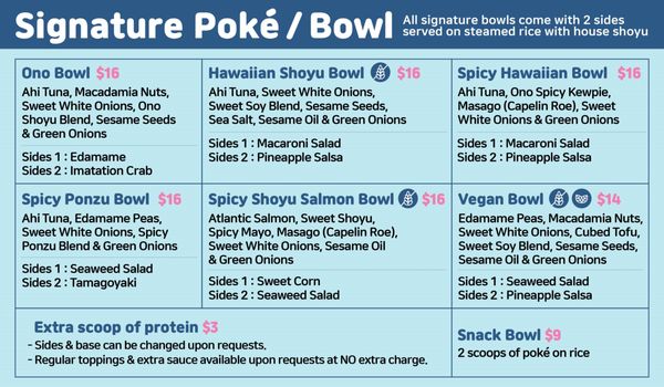 Menu photo 2 Ono Poke Victoria, BC Menu photo 2 Ono Poke Victoria, BC