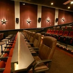 Love those seats. When lights go off, tables have a dim blue light shining on them so you can see your food.