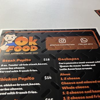 OK Food - a menu for a restaurant - Venezuelan Near Me - Hollywood, Florida OK Food - a menu for a restaurant - Venezuelan Near Me - Hollywood, Florida