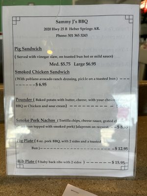 Menu photo 2 Sammy Js BBQ Heber Springs, AR Menu photo 2 Sammy Js BBQ Heber Springs, AR