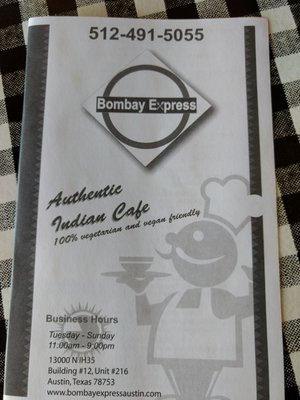 Menu photo 3 Bombay Express Austin, TX