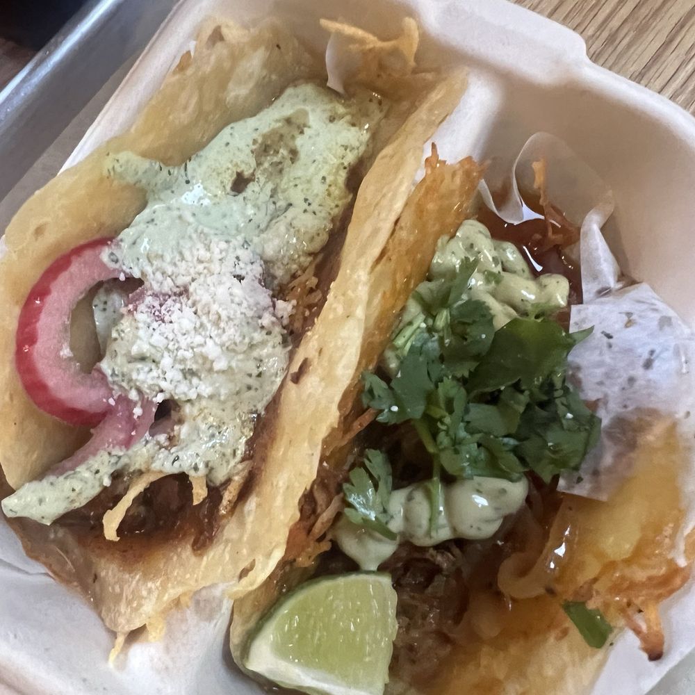 Jimmy churri and goat tacos Jimmy churri and goat tacos