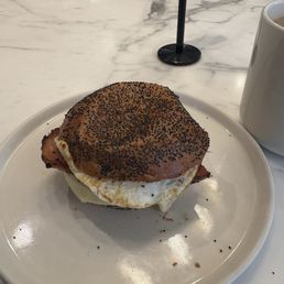 Bacon, egg, and cheese breakfast sandwich Bacon, egg, and cheese breakfast sandwich