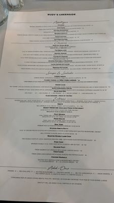 Menu photo 1 Rudy’s Greenside Steakhouse Salem, OR
