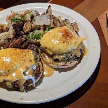 Azul Restaurant - Chorizo Benedict, a little on the salty / charred side - Mexican Near Me - Mill Creek, Washington