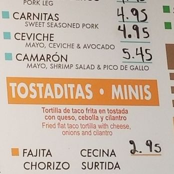 La Salsa Verde - Menu panel 6 - Tacos Near Me - Carrollton, Texas