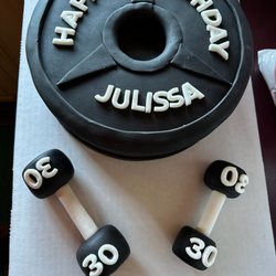 Baked X Steph - Fitness: gym plates and dumbells! So friggin' cool!