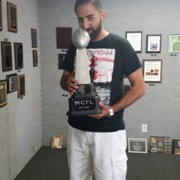 Picking up my trophy