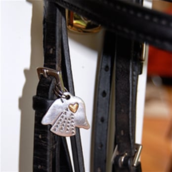 Equine Organix - Sterling Silver and Gold Angel Charm for horse bridles and dog collars. - Pet Stores Near Me - Basking Ridge, New Jersey Equine Organix - Sterling Silver and Gold Angel Charm for horse bridles and dog collars. - Pet Stores Near Me - Basking Ridge, New Jersey