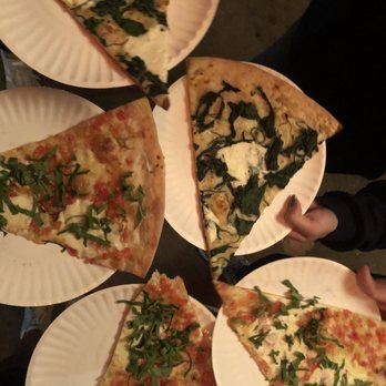 More Home Slice Pizza - White Pie With Spinach & Margherita - Pizza Near Me - Austin, Texas More Home Slice Pizza - White Pie With Spinach & Margherita - Pizza Near Me - Austin, Texas