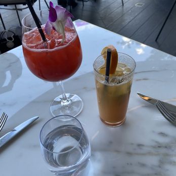Spago - Strawberry alcoholic drink & non-alcoholic passion fruit drink - New American Near Me - Las Vegas, Nevada