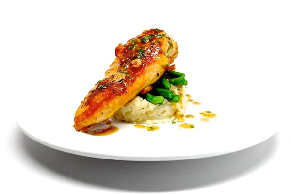 Photo of Market Cafe - New York, NY, US. Roast Garlic Chicken With String Beans & Creamed Potatoes