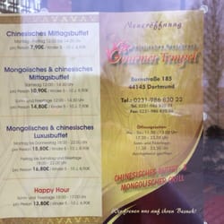Gourmet Tempel - Die Karte mit den Öffnungszeiten und Preisen für Buffet.