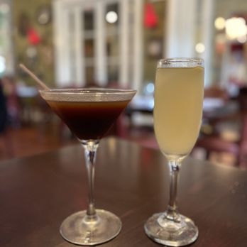 Muriel's Jackson Square - Vampire's Kiss (left) & The Saint 75 (right) - Cajun/Creole Near Me - New Orleans, Louisiana Muriel's Jackson Square - Vampire's Kiss (left) & The Saint 75 (right) - Cajun/Creole Near Me - New Orleans, Louisiana