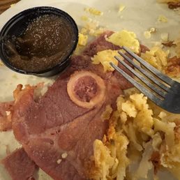 The leather-like ham served with my meal.