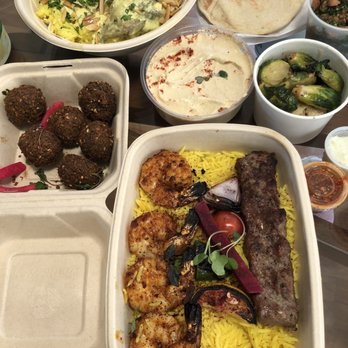 Mazra - Double Kebab Plate, Hummus, Jordanian Mensaf (AVAILABLE ONLY ON FRIDAYS), Roasted Veggies, Falafel - Middle Eastern Near Me - San Bruno, California
