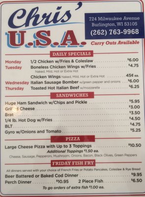 Menu photo 4 Chris's USA Burlington, WI Menu photo 4 Chris's USA Burlington, WI