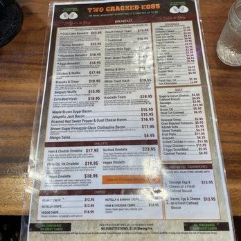 Two Cracked Eggs Cafe - Menu - Breakfast & Brunch Near Me - Savannah, Georgia