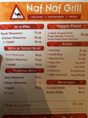 Menu photo 1 Naf Naf Grill Eden Prairie, MN Menu photo 1 Naf Naf Grill Eden Prairie, MN