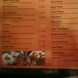 A sheet from their big menu. A sheet from their big menu.