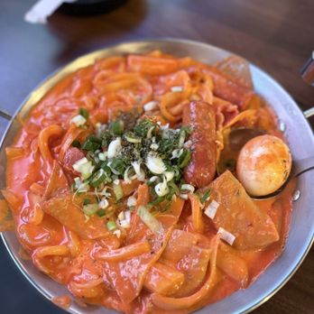Misoolkwan OC - rose tteokbokki with udon - Korean Near Me - Buena Park, California