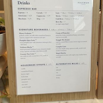 Fulcrum Café - Drink Menu - Coffee & Tea Near Me - Seattle, Washington