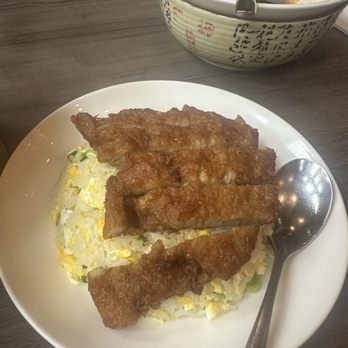 Paradise Dynasty - F7. Fried Rice with Fried Pork Chop 香酥猪扒炒饭 - Singaporean Near Me - Costa Mesa, California Paradise Dynasty - F7. Fried Rice with Fried Pork Chop 香酥猪扒炒饭 - Singaporean Near Me - Costa Mesa, California