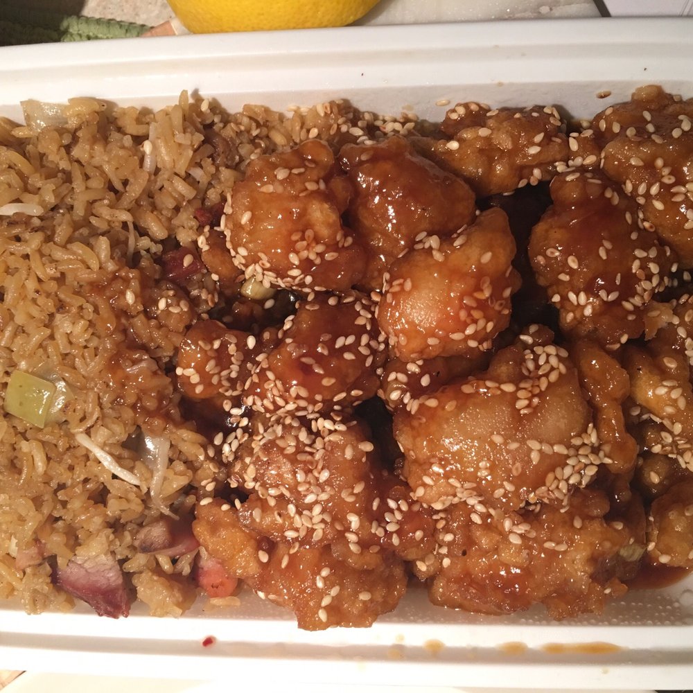 Jade Garden - Sesame chicken. Some pieces weren't cooked thoroughly. - Chinese Near Me - Virginia Beach, Virginia