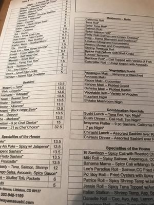 Menu photo 5 Iwayama Sushi Littleton, CO Menu photo 5 Iwayama Sushi Littleton, CO