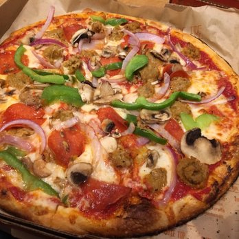 Blaze Pizza - Italian sausage, mushroom, pepperoni, and green peppers, red onion - Pizza Near Me - Cambridge, Massachusetts