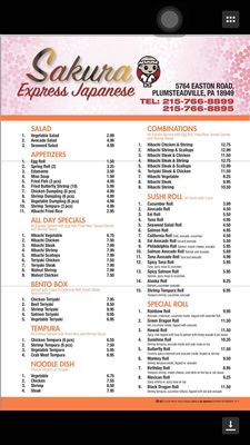 Menu photo 6 Sakura Express Plumsteadville, PA