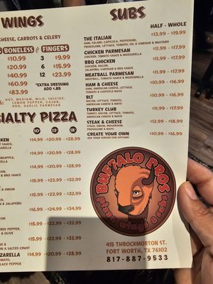 Menu photo 4 Buffalo Bros Sundance Fort Worth, TX