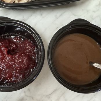 Golden Corral Buffet & Grill - Cranberry sauce (on the left) and Brown Gravy (on the right) - Buffets Near Me - Beavercreek, Ohio Golden Corral Buffet & Grill - Cranberry sauce (on the left) and Brown Gravy (on the right) - Buffets Near Me - Beavercreek, Ohio