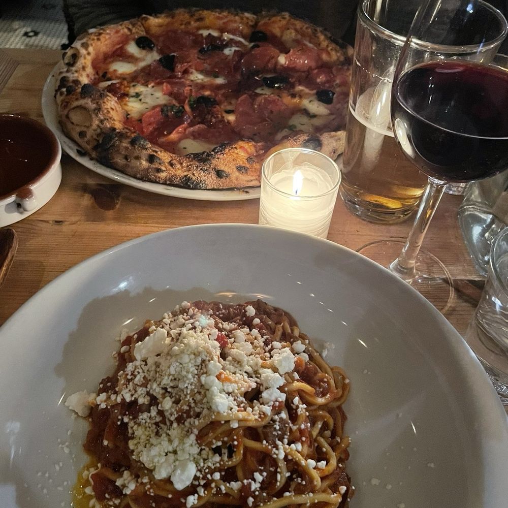 Norma - Tagliolini Lamb pasta and Pizza Diavola - Italian Near Me - New York, New York Norma - Tagliolini Lamb pasta and Pizza Diavola - Italian Near Me - New York, New York