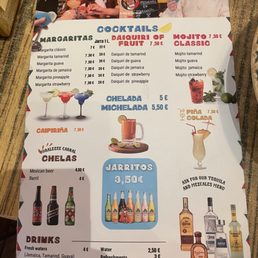 Drink menu