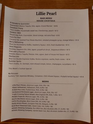 Menu photo 7 Lillie Pearl Richmond, VA