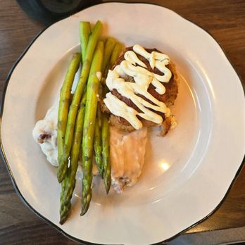 The Public House - Pan seared Haddock with lemon and dill aioli, Garlic Mashed Potatoes, and Asparagus - Seafood Near Me - Machias, Maine