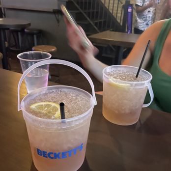 Beckett's - Peach vodka bucket- more mixer than actual liquor - Sports Bars Near Me - Minneapolis, Minnesota Beckett's - Peach vodka bucket- more mixer than actual liquor - Sports Bars Near Me - Minneapolis, Minnesota